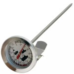 Food thermometer, especially for meat, analog, metallic, cooking thermometer, rod